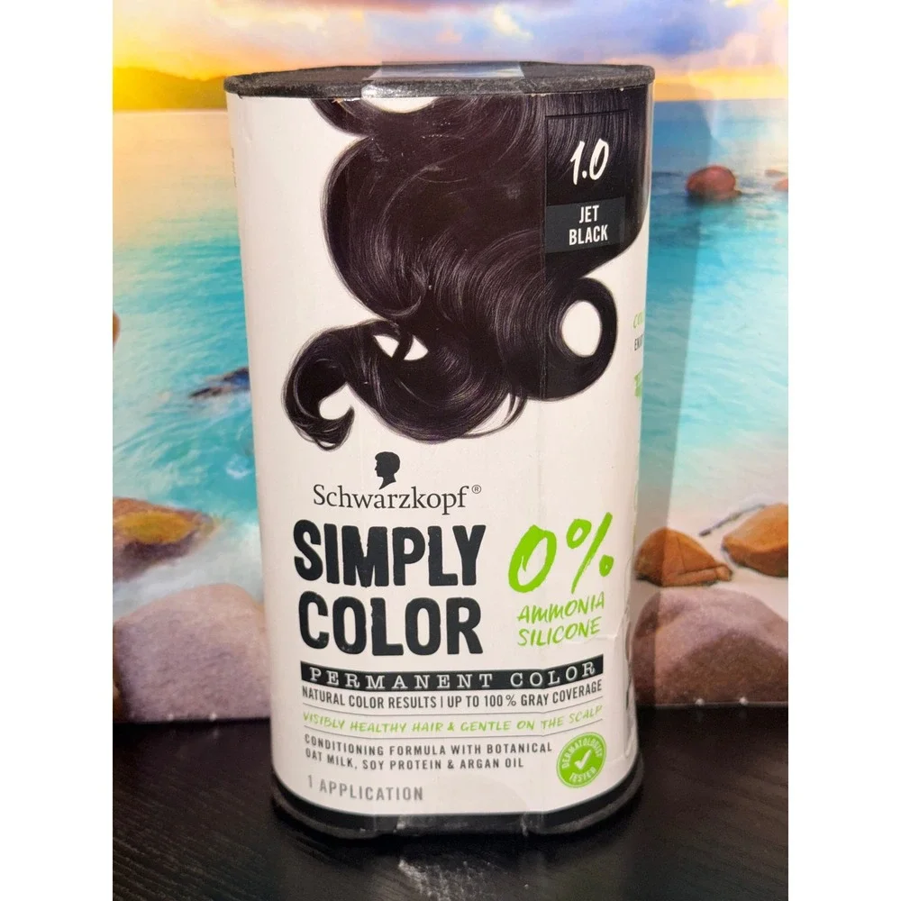 Schwarzkopf Simply Color Permanent‎ Hair Color 1.0 Jet Black Ammonia Free Dye